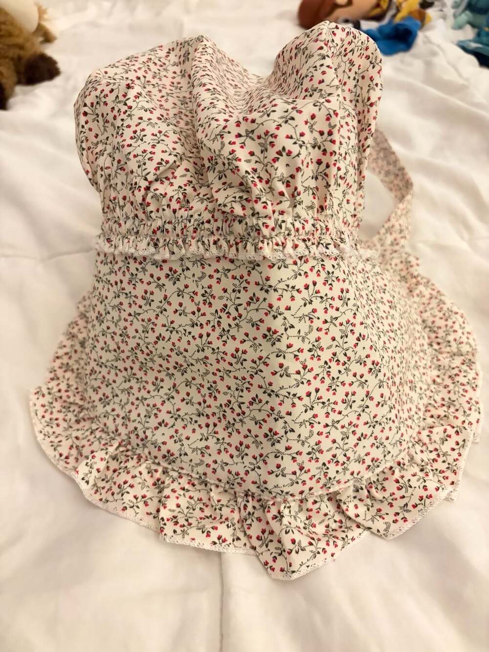 Making Believe Floral Bonnet Sun Hat Prairie Peasant Ruffle Cottagecore